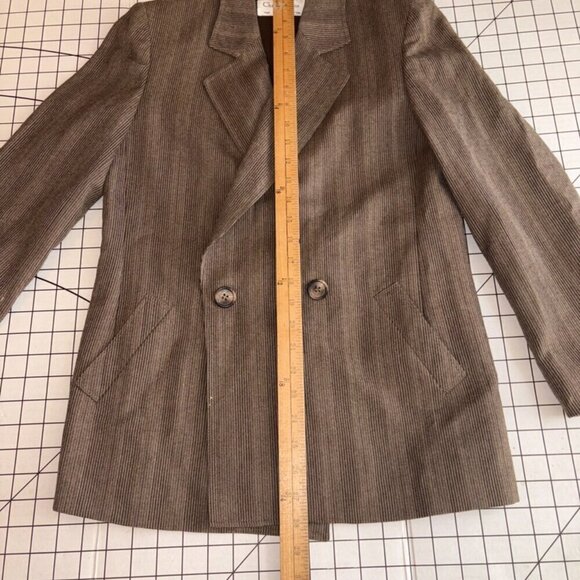Christian Dior Women Blazer 100% Wool Vintage Size 4 Petite Brown Button - Picture 11 of 16